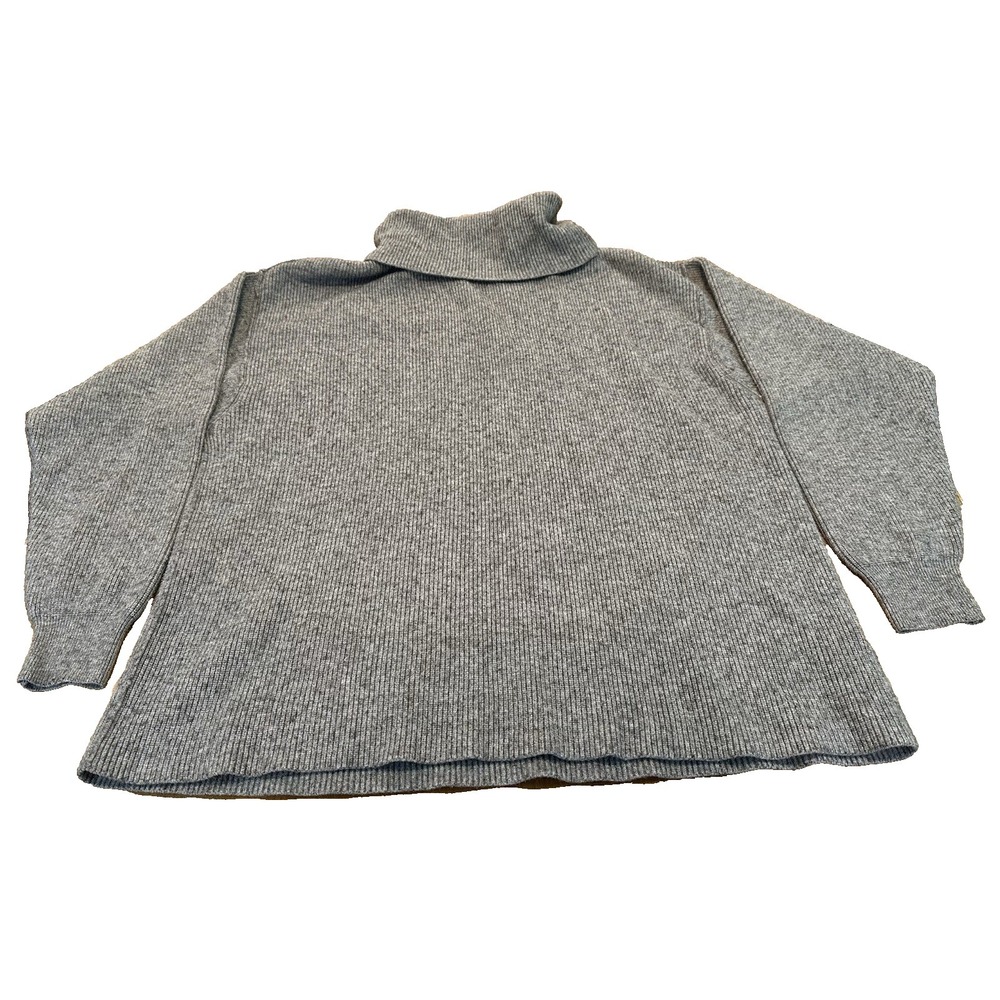Free People Afterglow Sweater Womens Gray Oversized Mock Neck Turtleneck Size S